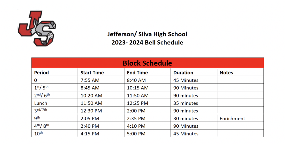 23-24 Bell Schedule